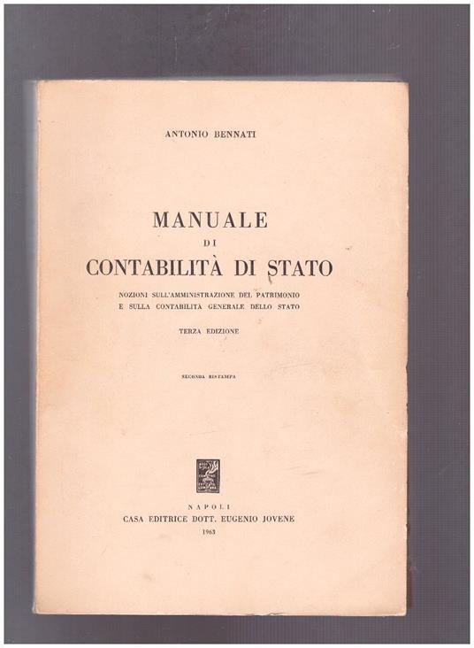 Manuale di contabilità di stato - Antonio Bennati - copertina