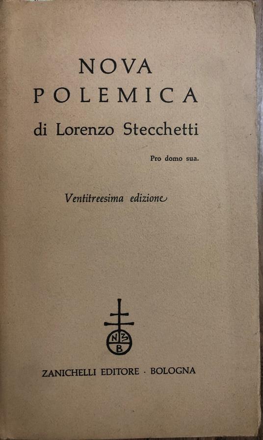 Nova Polemica - Lorenzo Stecchetti - copertina