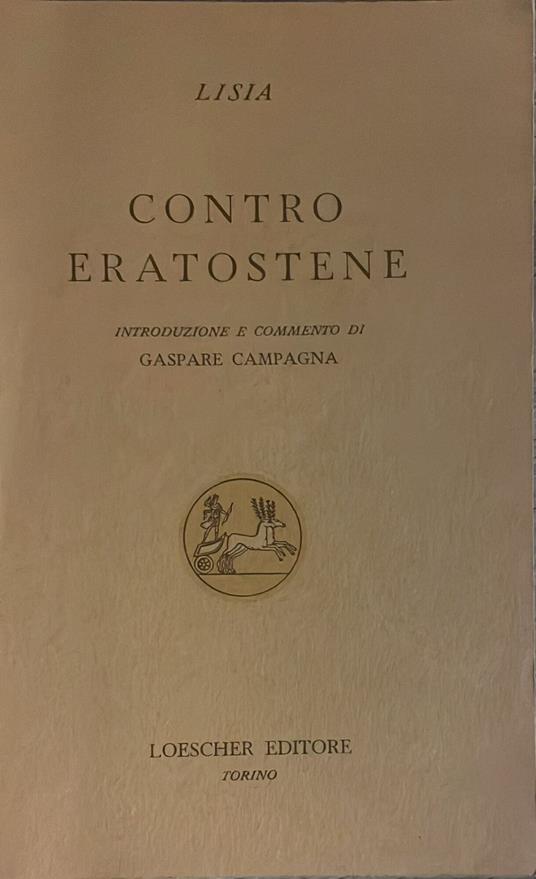 Contro Eratostene - Lisia - copertina