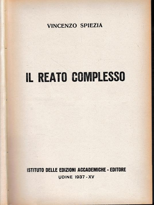 Il reato complesso - copertina