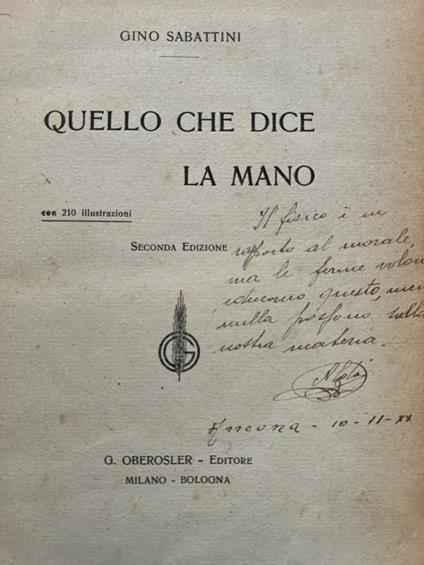 Quello che ti dice la mano - Gino Sabattini - copertina