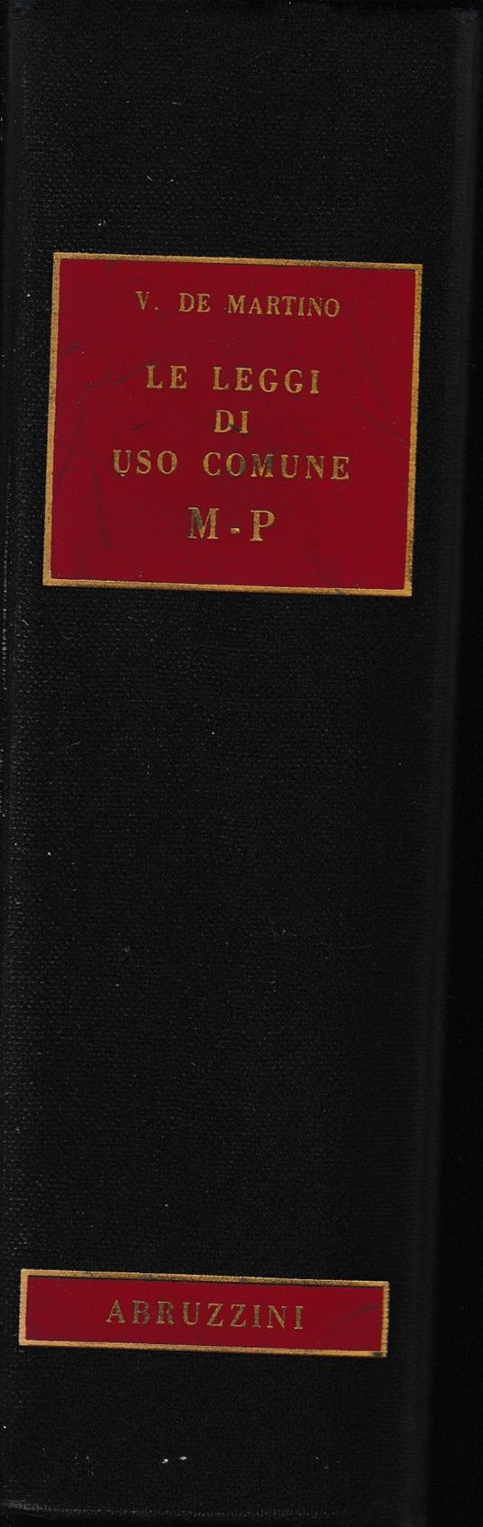 Le leggi di uso comune, vol. 5°: M-P - Vittorio De Martino - copertina