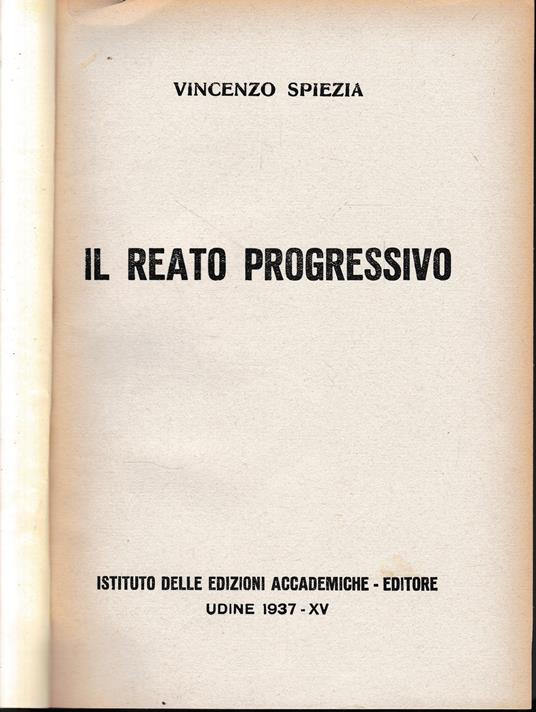 Il reato progressivo - copertina