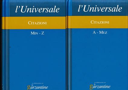 L' Universale. La Grande Enciclopedia Tematica. Citazioni A-Mez - Min-Z, due volumi - Elena Spagnol - copertina