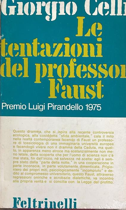 Le tentazioni del professor Faust - Giorgio Celli - copertina