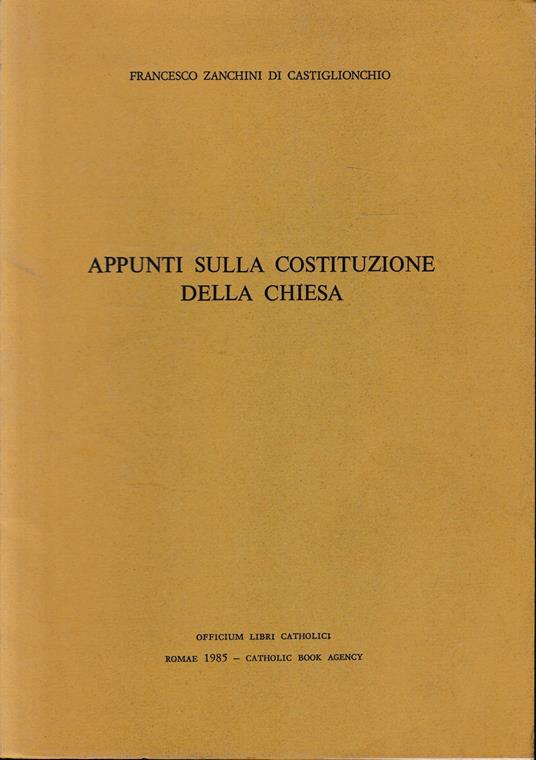 Appunti sulla costituzione della Chiesa - copertina