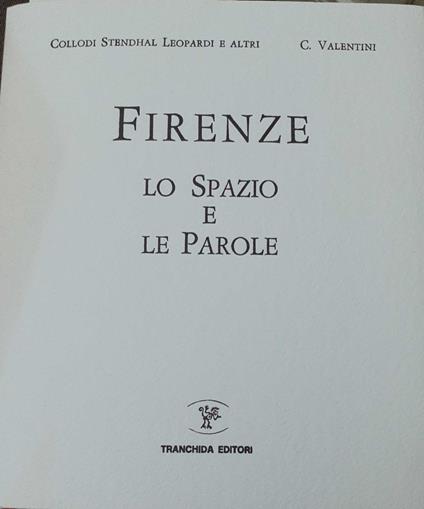 Firenze. Lo spazio e le parole - copertina