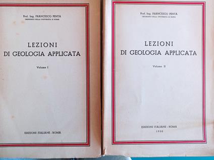 Lezioni di geologia applicata Vol. I - II - copertina