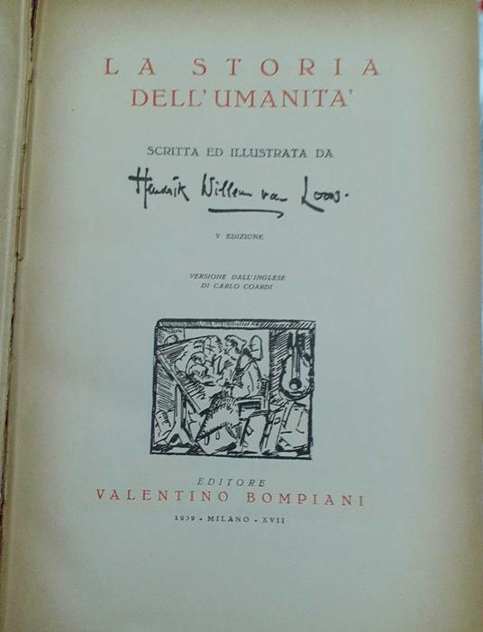 La storia dell'umanità - Hendrik Willem Van Loon - copertina