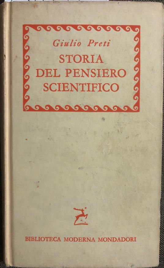 Storia del pensiero scientifico - Giulio Preti - copertina