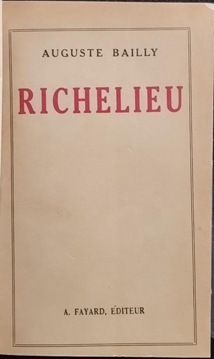Richelieu - Auguste Bailly - copertina