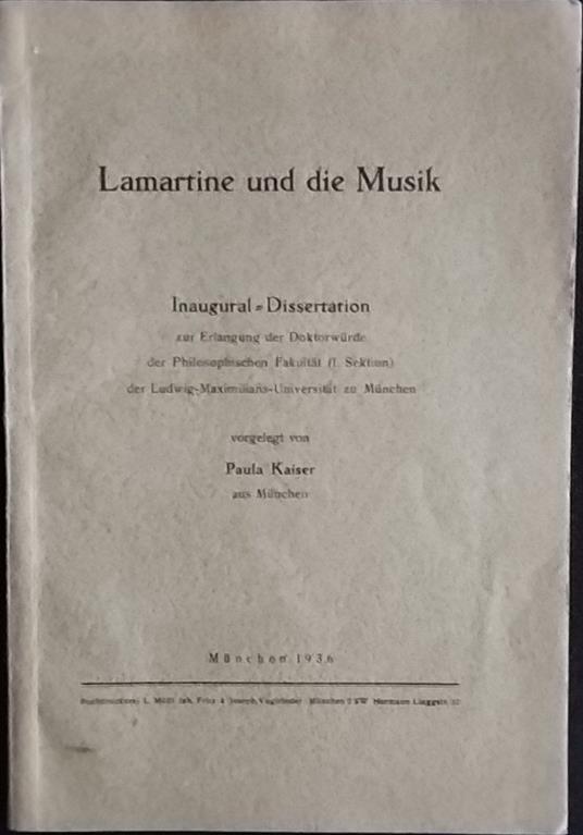 Lamartine und die Musik - copertina