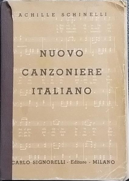 Nuovo canzoniere italiano - Achille Schinelli - copertina