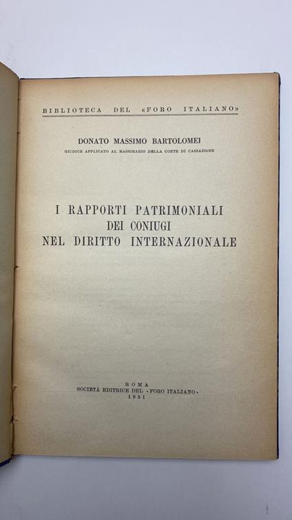 I rapporti patrimoniali dei coniugi nel diritto internazionale - copertina