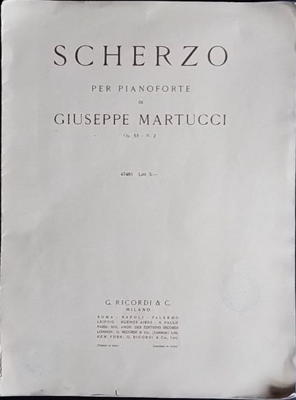 Scherzo per pianoforte - Giuseppe Martucci - copertina