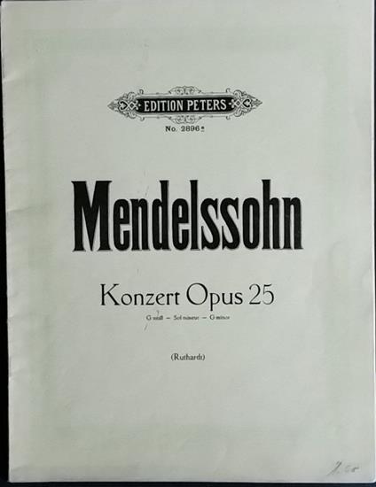 Konzert Opus 25. G minor - Kurt Mendelssohn - copertina
