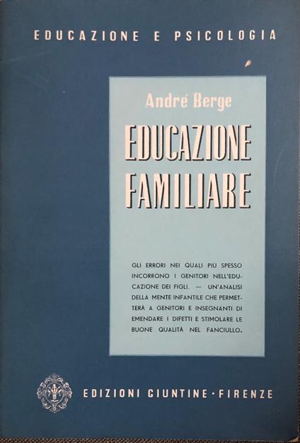 Educazione familiare - André Berge - copertina