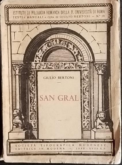 San Gral - Giulio Bertoni - copertina