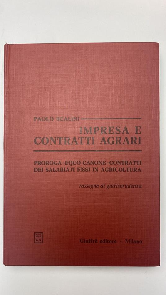 Impresa e contratti agrari - Paolo Scalini - copertina
