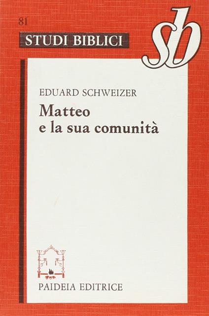 Matteo e la sua comunità - Eduard Schweizer - copertina