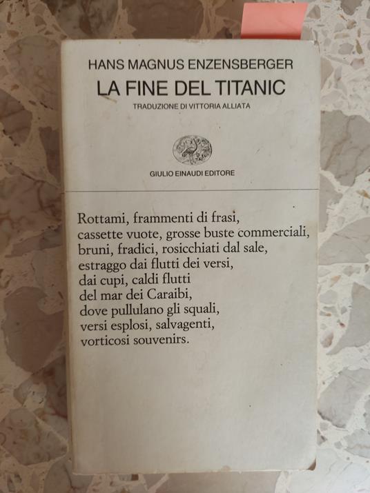 La fine del Titanic - Hans Magnus Enzensberger - copertina