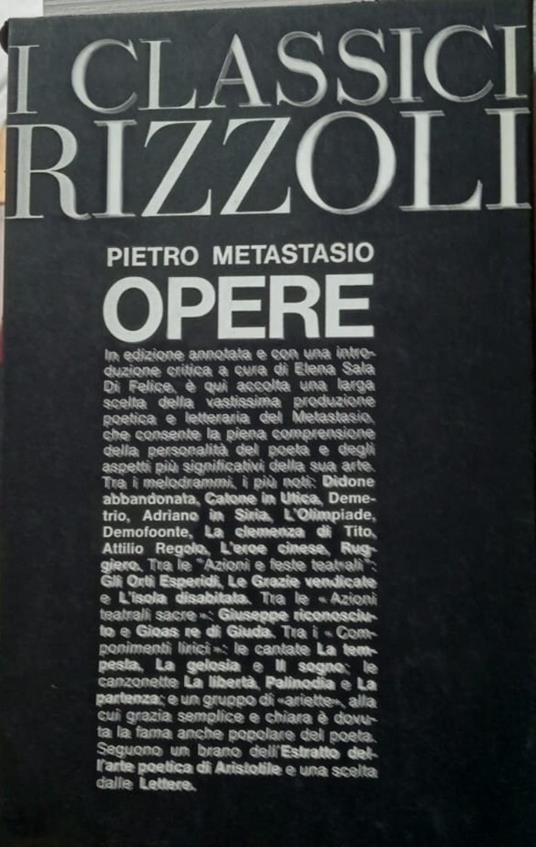 Opere - Pietro Metastasio - copertina