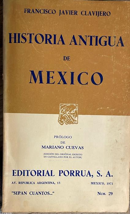 Historia antigua de Mexico - copertina