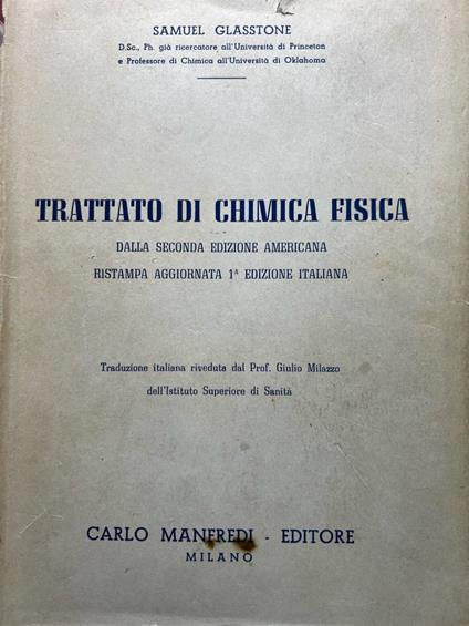 Trattato di chimica-fisica - Samuel Glasstone - copertina