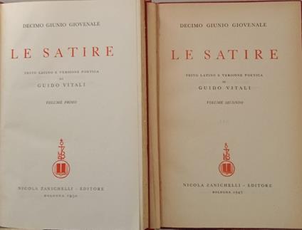 Le satire (Volume I e II) - D. Giunio Giovenale - copertina