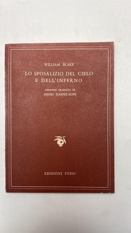 Lo sposalizio del cielo e dell'inferno - William Blake - copertina