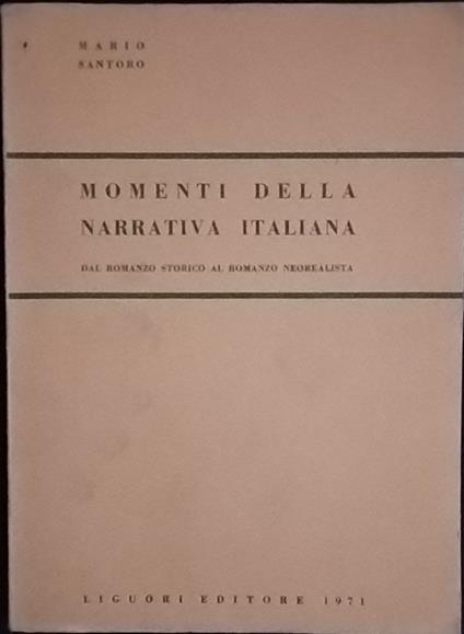 Momenti della narrativa italiana - Mario Santoro - copertina