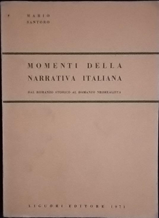 Momenti della narrativa italiana - Mario Santoro - copertina