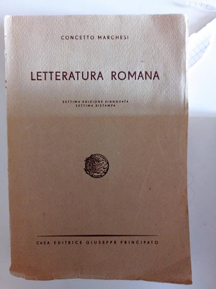 Letteratura romana - Concetto Marchesi - copertina