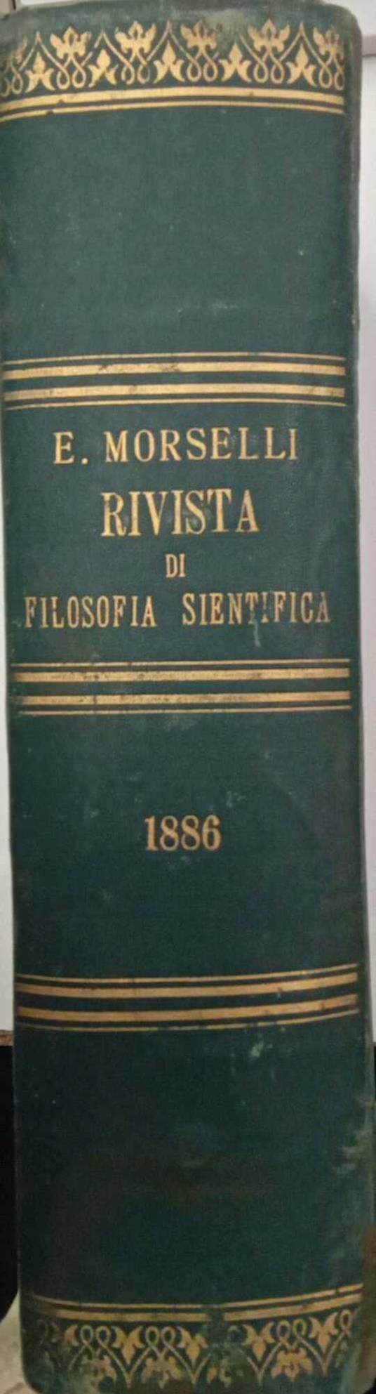 Rivista di filosofia scientifica (volume quinto) - Enrico Morselli - copertina