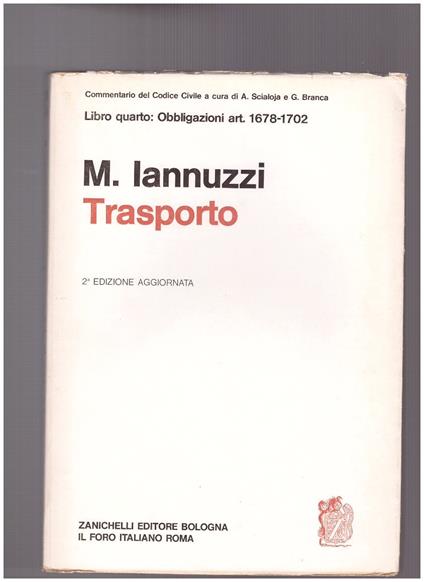 Trasporto Libro Quarto: Obbligazioni art. 1678-1702 - copertina