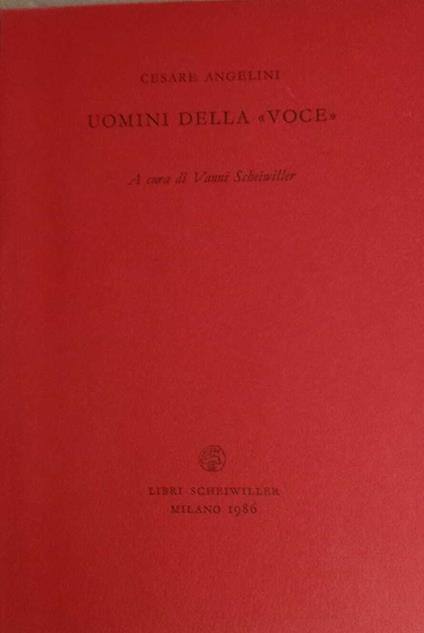 Uomini della «Voce» - Cesare Angelini - copertina