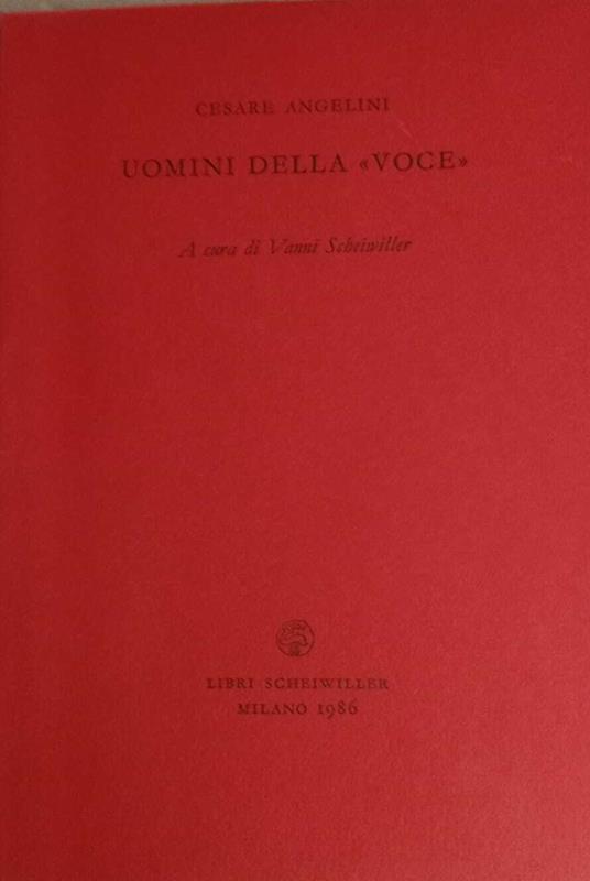 Uomini della «Voce» - Cesare Angelini - copertina