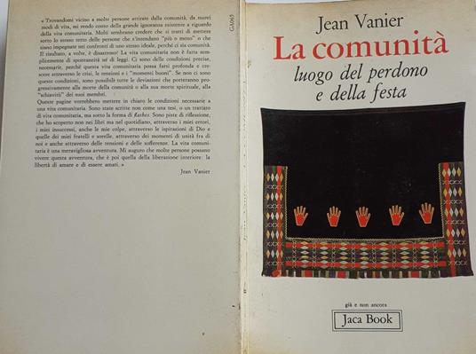 La comunità luogo del perdono e della festa - Jean Vanier - copertina