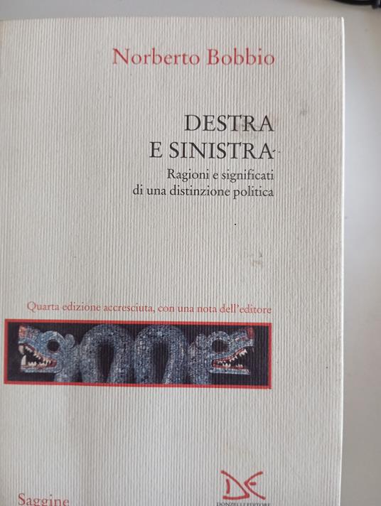 Destra e sinistra. Ragioni e significati di una distinzione politica - Norberto Bobbio - copertina