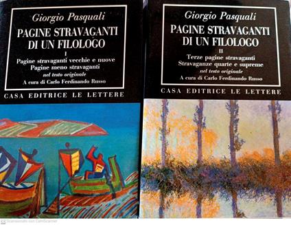 Pagine stravaganti di un filologo vol. 1-2 - Giorgio Pasquali - copertina