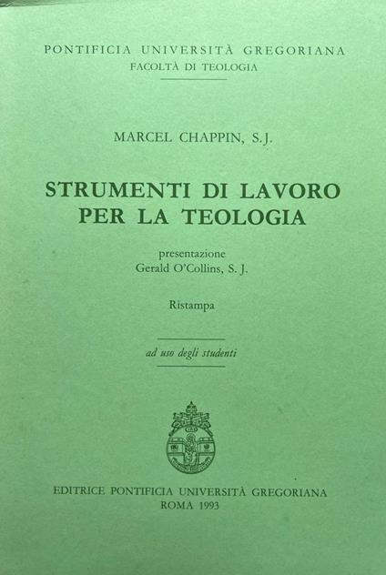 Strumenti di lavoro per la teologia - copertina