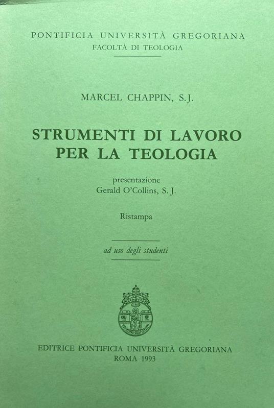 Strumenti di lavoro per la teologia - copertina