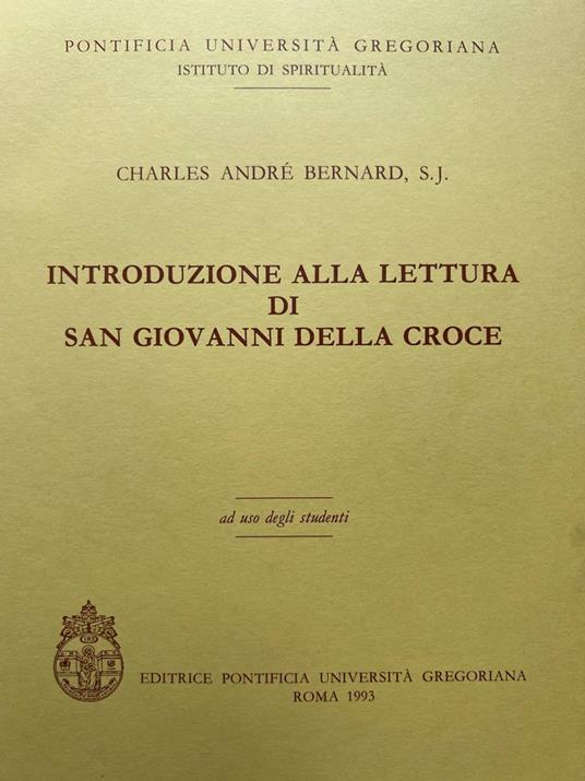 Introduzione alla lettura di San Giovanni della Croce - copertina