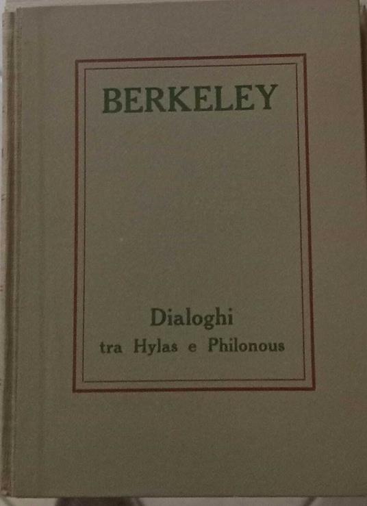 Dialoghi tra Hylas e Philonous - George Berkeley - copertina