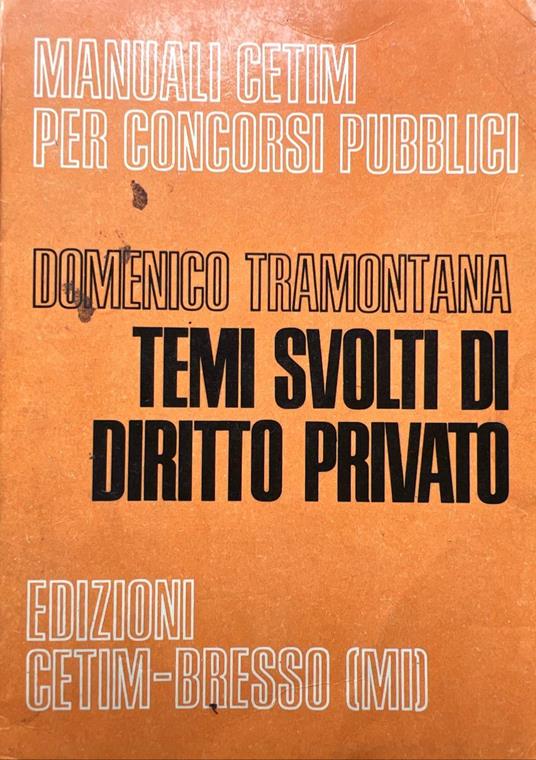 Temi svolti di diritto privato - Domenico Tramontana - copertina