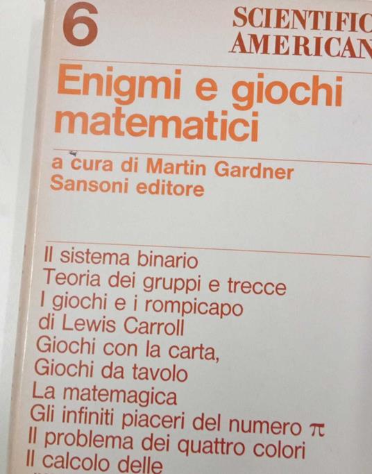 Enigmi e giochi matematici n.6 - Martin Gardner - copertina