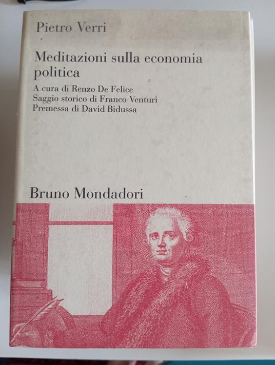 Meditazioni sulla economia politica - Pietro Verri - copertina