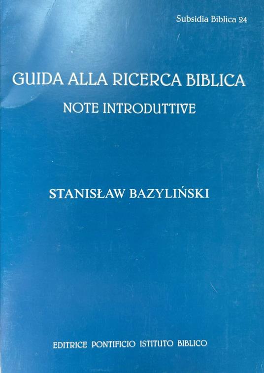 Guida alla ricerca biblica. Note introduttive - copertina