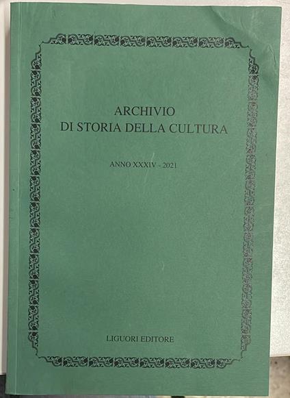 Archivio di storia della cultura - Fulvio Tessitore - copertina