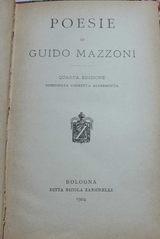 Poesie di Guido Mazzoni - Guido Mazzoni - copertina